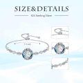 TOUPOP Sterling Silver Blue Crystal A-Z Letter Bracelet Gift-0-5