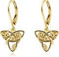 wholesale 14K Golden Celtic Knot Cat Drop Earrings - Wicca  for Her-0-0
