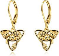 wholesale 14K Golden Celtic Knot Cat Drop Earrings - Wicca  for Her-Celtic