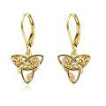 wholesale 14K Golden Celtic Knot Cat Drop Earrings - Wicca  for Her-0-0