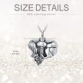 wholesale 925 Sterling Silver Elephant Rose Flower Urn Pendant Necklace Memorial Keepsake Jewelry-0-3