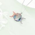 wholesale 925 Sterling Silver Blue Purple Swarovski Crystal Triple Moon Goddess Tree of Life Pendant Necklace for Women-0-2