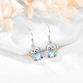 wholesale 925 Sterling Silver Moonstone Dog Bone Heart Drop Earrings for Women-0-1