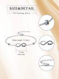 wholesale 925 Sterling Silver Infinity Bracelet w/ Black Cat Charms & Crystals - Adjustable Holiday Gift for Her-0-4