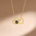 TOUPOP Stainless Steel Crystal Custom Photo Projection Necklace-0-5