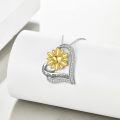wholesale TOUPOP Sunflower Necklace You Are My Sunshine Necklace Sterling Silver Sunflower Pendant Necklace Jewelry For Women -0-3