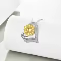 TOUPOP Sterling Silver Sunflower Pendant Necklace Jewelry For Women-0-3