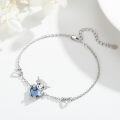 wholesale 925 Sterling Silver Blue Crystal Cow Charm Bracelet for Women and Girls-0-3