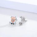 wholesale 925 Sterling Silver Highland Cow Stud Earrings with Rose Gold Accents and Black Details-0-3