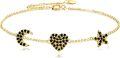 wholesale Gold 14K Moon Heart Star Charm Bracelet Black Crystal Birthday Gifts for Her-0-0