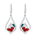 wholesale 925 Sterling Silver Butterfly Flower Drop Earrings Two Tone Gold Plated Crystal-0-0