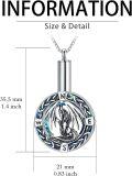 wholesale TOUPOP Urn Necklace For Ashes Sterling Silver Eagle Dragon Phoenix Bear Cremation Jewelry With Blue Circle Crystal Keepsakes Memorial Mothers Day Jewelry Gifts For Women Men -0-5