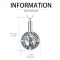TOUPOP Sterling Silver Blue Crystal Eagle Dragon Phoenix Bear Cremation Urn Necklace-0-5