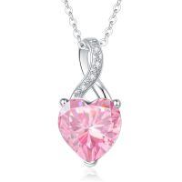 wholesale 925 Sterling Silver Blue Heart Pendant Necklace Wholesale With Crystal Accents-10. October - Oct.