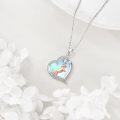 wholesale 925 Sterling Silver Dachshund Moonstone Pendant Necklaces for Women - I Love You Forever-0-3