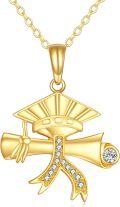 wholesale 14K Gold Graduation Cap and Diploma Pendant Necklace for Women Mom Friends-0-0