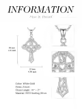 TOUPOP Sterling Silver & Stone Celtic Cross Necklace for Women Men-0-1