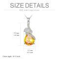 TOUPOP Sterling Silver Citrine Chrysanthemum Pendant Necklace-0-4
