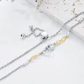 wholesale 14k Two Tone Gold Interlocking Heart Infinity Lab Grown Diamond Adjustable Bracelet-0-3