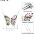wholesale 925 Sterling Silver Blue Opal Butterfly Pendant Necklace with Cubic Zirconia Stones s for Women Girls-0-4