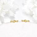 wholesale 14K Gold Twist Candy Stud Earrings with Cubic Zirconia - Small Honey for Women-0-2