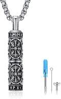 wholesale 925 Sterling Silver Viking Norse Urn Cremation Pendant with Valknut and Tree of Life Odin Amulet Ash Keepsake Jewelry for Men & Women -0-0
