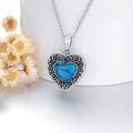 wholesale 925 Sterling Silver Blue Crystal Heart Locket Necklace for Women - Always in My Heart-0-23