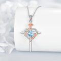 wholesale Sterling Silver Birthstones Rose Cross Heart Crucifix Pendant Necklace for Women-0-95