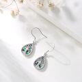 wholesale 925 Sterling Silver & Abalone Shell Tree of Life Teardrop Dangle Earrings for Women-0-2