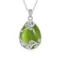 wholesale 925 Sterling Silver Filigree Teardrop Pendant Necklace for Women-0-22