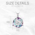 wholesale 925 Sterling Silver Rainbow Mystic Quartz Celtic Heart Knot Pendant Necklace Irish s for Women-0-9