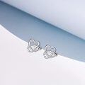 wholesale 925 Sterling Silver Heart Knot Earrings Wholesale With Crystal Accents-0-1