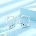 wholesale 925 Sterling Silver Abalone Shell Inlay Cross Design Huggie Hoop Earrings-0-3