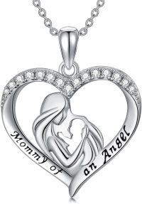 wholesale 925 Sterling Silver Angel Wing Memorial Necklace with Shining Stone – Miscarriage Jewelry for Mothers, Hypoallergenic Sympathy Gift-Miscarriage-2