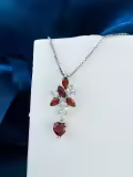 TOUPOP Sterling Silver Crystal Red Heart Pendant Necklace For Women-0-2