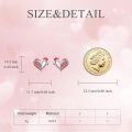 wholesale 925 Sterling Silver Heart-Shaped Rooster Stud Earrings - Cute Gift for Women and Teen Girls-0-4