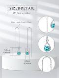 wholesale 925 Sterling Silver Birthstone Threader Earrings Infinity Long Chain Drop Pull Through 12 Stone Birthday Jewelry Gifts for Women-0-13