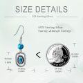 wholesale 925 Sterling Silver Turquoise Western Style Oval Shape Hook Earrings-0-4