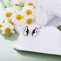 wholesale 925 Sterling Silver Penguin Earrings Wholesale In Heart Shape Design-0-3