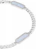 wholesale Silver 925 Sterling Silver with CZ and Opal Link Bracelet - 7 Length-0-1