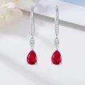 wholesale 925 Sterling Silver Blue Austrian Crystal Pear Drop Leverback Earrings for Women's Gifts-0-15