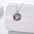 wholesale 925 Sterling Silver Rainbow Crystal Tree of Life Pendant Necklace Gift for Mom-0-1
