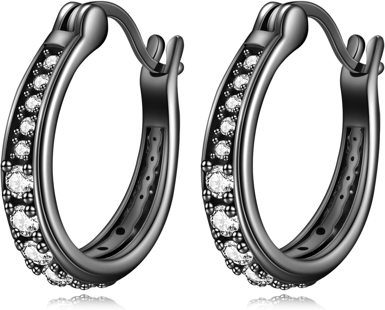 Sterling Silver Hypoallergenic Small Hoop Sun Leaf Triangle Huggie Earrings for Women-A-Hoop-A-Hoop