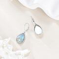 wholesale 925 Sterling Silver Lotus Flower Rainbow Moonstone Drop Earrings for Women-0-1