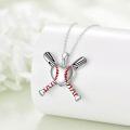 wholesale 925 Sterling Silver Baseball Bat & Ball Pendant Necklace Sport Lover Gifts for Her-0-2