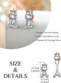 wholesale 925 Sterling Silver Cute Unicorn Stud Earrings for Women and Girls-0-3