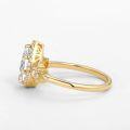 wholesale 14K Solid Gold 1 5Ct Pear Birthstone Halo Art Deco Engagement Ring for Women-0-2