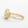 wholesale 925 Sterling Silver Teardrop Sapphire Rings Wholesale With Zircon Halo And Leaf Motif-0-2