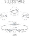 wholesale 925 Sterling Silver Crystal Heart Charm Bracelet with Mother's Day Gifts for Women and Girls-0-1