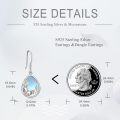 wholesale 925 Sterling Silver Teardrop Earrings w/ Moonstone & Amethyst Accents-0-3